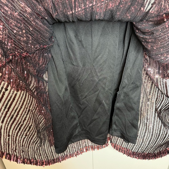 Bardot Stripe Sequin Bellissa Long Sleeve Dress - Small - Picture 9 of 14